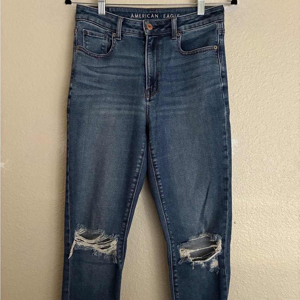 American Eagle High-Rise Distressed Stretch Jeans – Size 2